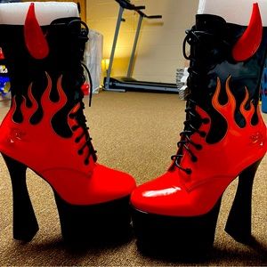 Platform lace up booties can be worn as stripper heels or a night out.